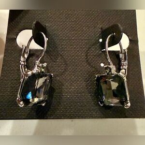 Silver-tone and Grey Sparkly Earrings - New!